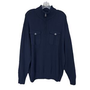 WEATHERPROOF VINTAGE Men's SZ XL Navy 1/4 Zip Sweater 2 Pockets